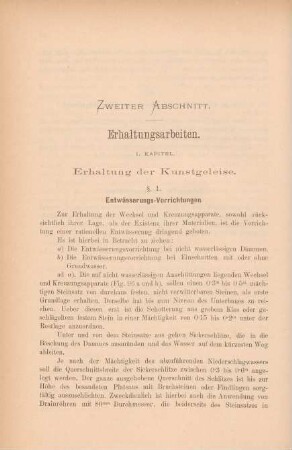 I. Kapitel. Erhaltung der Kunstgeleise
