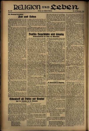 Vierte Ausgabe vom Sonntag, den 21. November 1937.