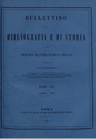 Tomo XV. Agosto 1882.