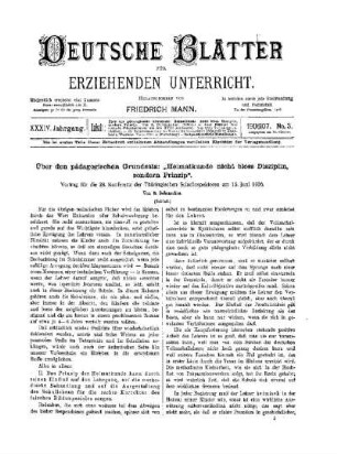 Über den pädagogischen Grundsatz: "Heimatkunde nicht bloss Disziplin, sondern Prinzip" ; (Schluss)