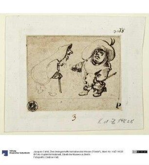 Zwei zwergenhafte karikatureske Wesen ("Gobbi")