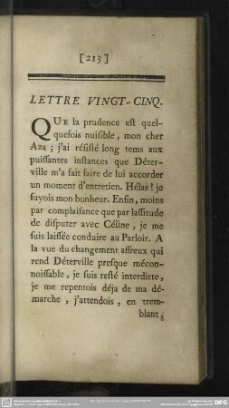 Lettre Vingt-Cinq.