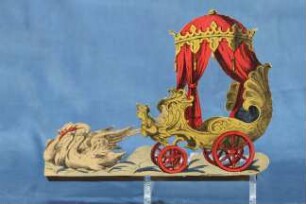 Wilhelm Bendow / Papiertheater / Kulisse / Prunkwagen, von zwei Schwänen gezogen