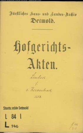 Limbach, Johann, Apotheker gegen Franz Christoph von Kerssenbrock zu Wierborn - Schuldforderung für Medikamente