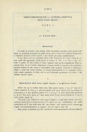 Nozioni preliminari per la Geometria projettiva dello spzio rigato.