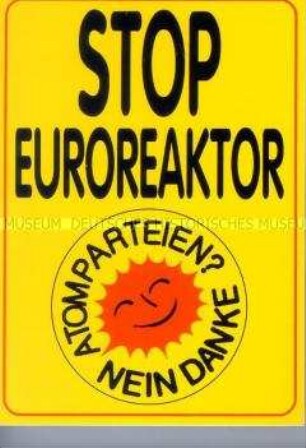 Aktionsaufkleber des BUND gegen Atomkraft und den Euroreaktor