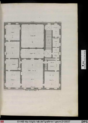 Pianta terza del Palazzo. F.