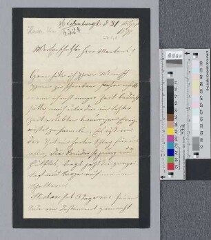 Brief an Joachim Friedrich Martens