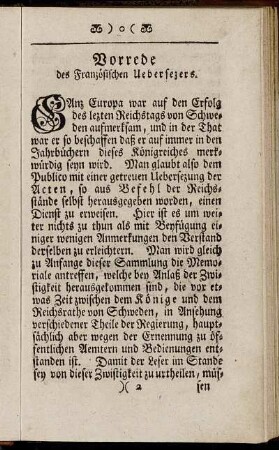Vorrede des Französischen Uebersezers.