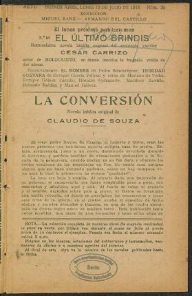 1918000235: Conversión : novela inédita original