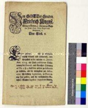 Mandat zur Bestellung von Gerichtsschreibern im Kurfürstentum Sachsen bzw. Königreich Polen
