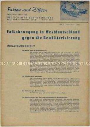 Mitteilungsblatt des Deutschen Friedenskomitees zur Volksbewegung gegen die Remilitarisierung der Bundesrepublik