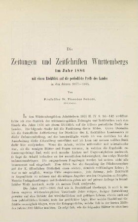26-54, Die Zeitungen und Zeitschriften Württembergs