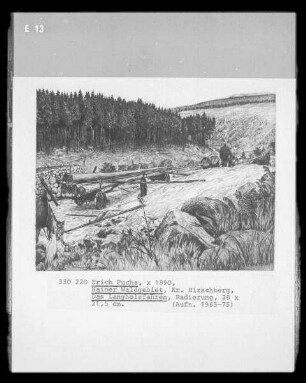 Das Langholzfahren (Hainer Waldgebiet; Hain, Kreis Hirschberg/Schlesien)