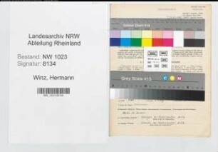 Entnazifizierung Hermann Winz , geb. 06.01.1909 (Arbeiter)