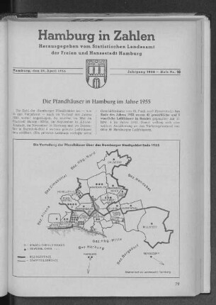 Die Verteilung der Pfandhäuser über das Hamburger Stadtgebiet Ende 1955