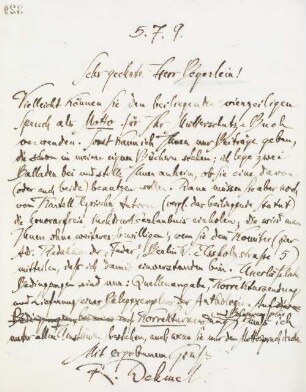 Brief an Franz Adam Beyerlein