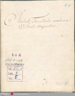 Statuten der medizinischen Fakultät der Universität Mainz