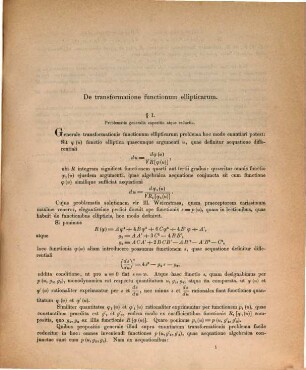 De transformatione functionum ellipticarum