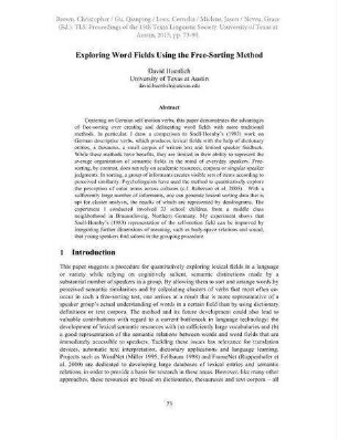 Exploring Word Fields Using the Free-Sorting Method