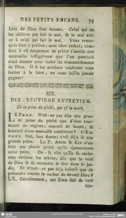 XIX. Dix-Neuvieme Entretien