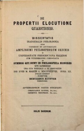 De Propertii elocutione quaestiones