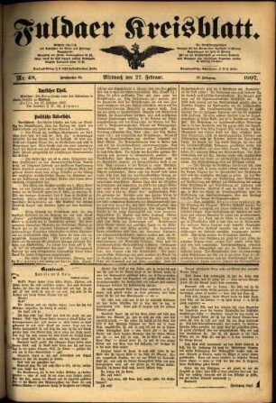 Ausgabe vom Mittwoch, den 27. Februar 1907.