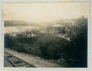 Foto der Kiesgewinnung für Betonbauten bei der Napoleoninsel