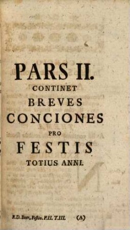 Concionator Extemporaneus In Dominicas Et Festa Per Annum, 3,2. Pro Festis Per Annum
