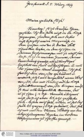 Brief vom 05.03.1899