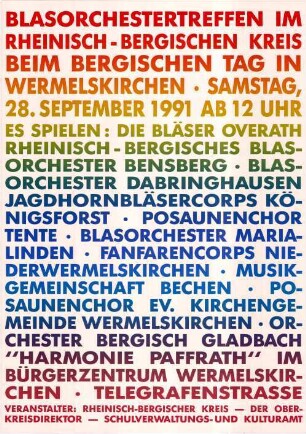 Blasorchestertreffen im Rheinisch-Bergischen Kreis - Bergischer Tag 1991 in Wermelskirchen