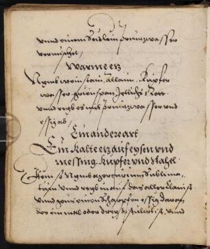 Ein Kalte etz auf eysen vnd messing, Kupfer vnd Stahel; Ein anders