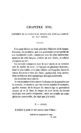 Chapitre XVII. Rapports De La Langue Du Moyen-Age Avec La Langue Du XVIe Siècle.