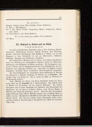 XI. Ruhezeit in Baden und im Elsaß