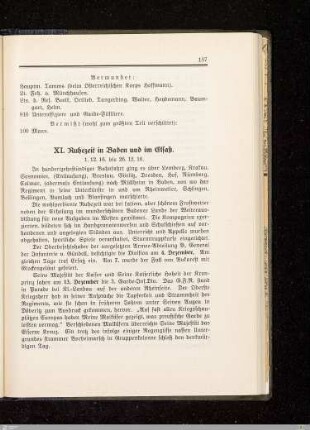 XI. Ruhezeit in Baden und im Elsaß