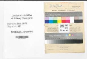 Entnazifizierung Johannes Ortmeyer , geb. 11.08.1909 (Polizist)