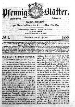 No. 7, Sonnabend, den 13. Februar