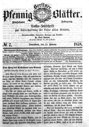 No. 7, Sonnabend, den 13. Februar