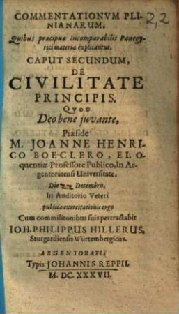 De Civilitate Principis