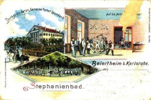 Stephanienbad Beiertheim und Albverlegung. "Stephanienbad Beiertheim und Albverlegung bei Karlsruhe"