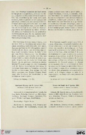 Vorstands-Sitzung vom 17. Januar 1894 / Séance du Comité du 17 janvier 1894