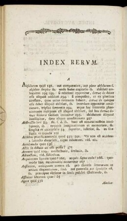 Index Rerum