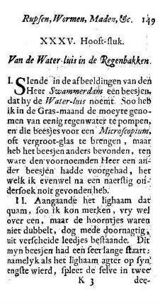 XXXV. Hooft-stuk. Van de Water-luis in de Regenbakken