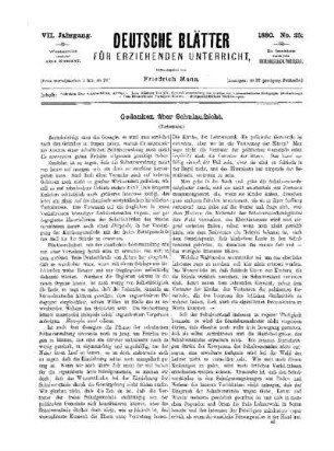 Gedanken über Schulaufsicht : (Fortsetzung)