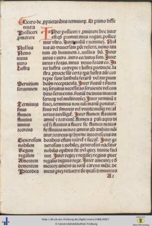 Cicero de proprietatibus terminorum