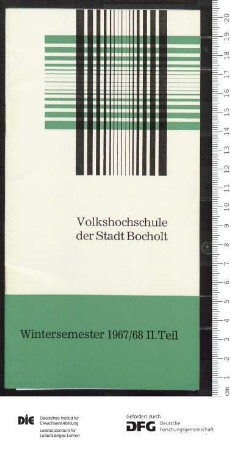 Programm 2. Viermonatsabschnitt 1967/1968