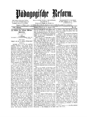 Zur Reform des höheren Mädchenschulwesens