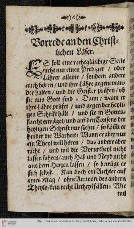 Vorrede an den christlichen Läser