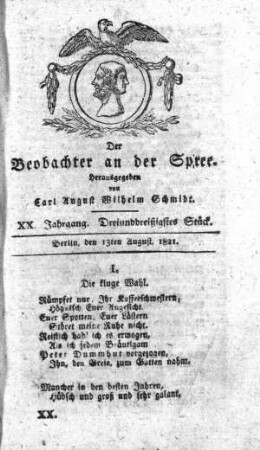 33. Stueck, 13. August 1821