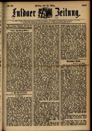 Ausgabe vom Freitag, den 22. März 1889.